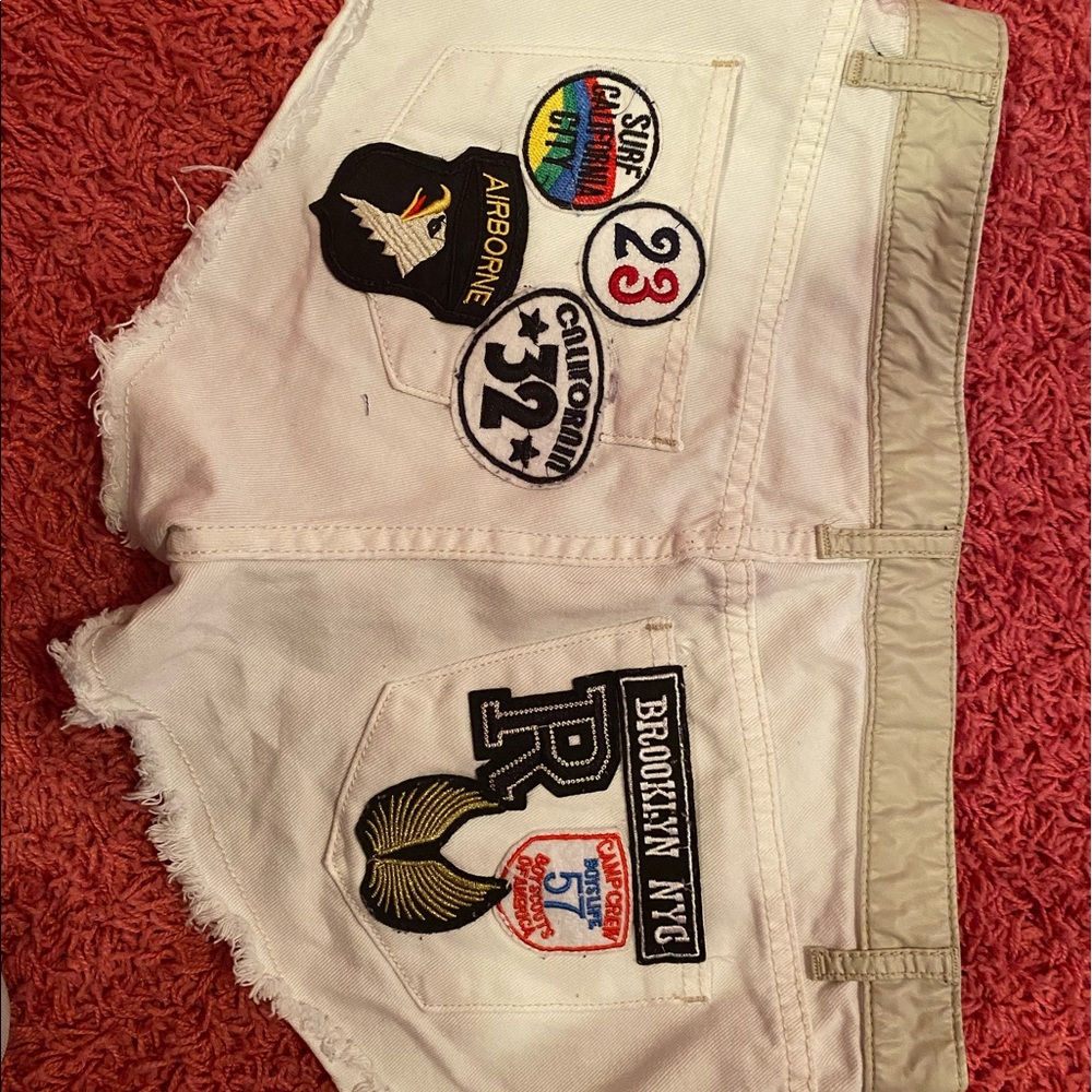 White jean shorts